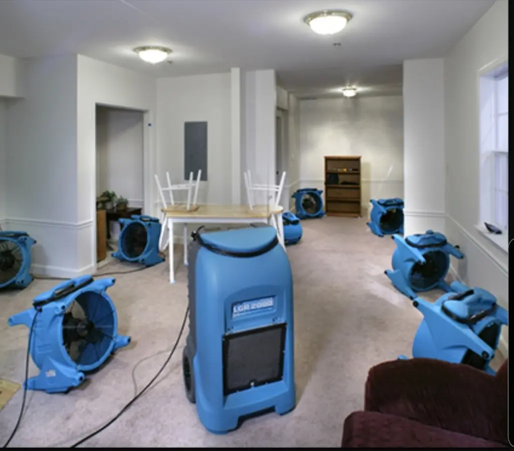 Air movers and dehumidifier setup for Water Extraction & Removal in Glenn Heights